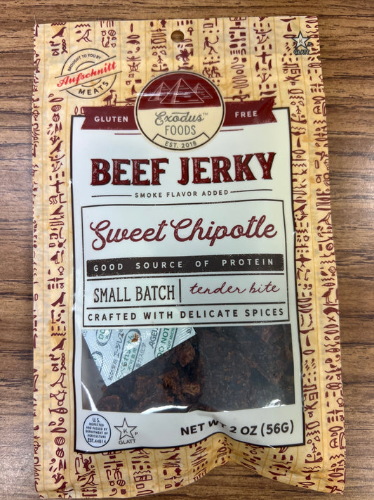 KFP aufschnitt. Exudes. Beef jerky sweet chipotle. Gluten free