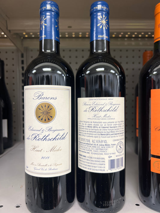 Barons Edmond de Rothschild Haut Medoc 2018 Mevushal