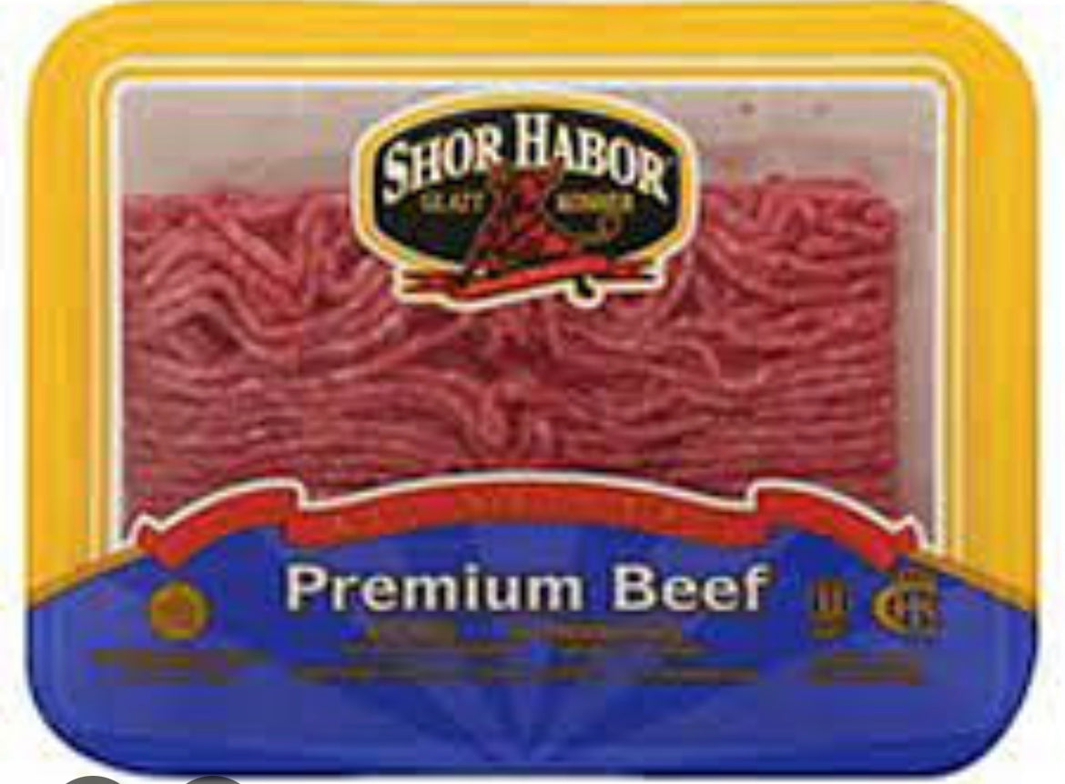 Shor habor ground chuck / ground  beef 17.59/lb Price adjusted at fulfillment. Approx 1lbs per tray