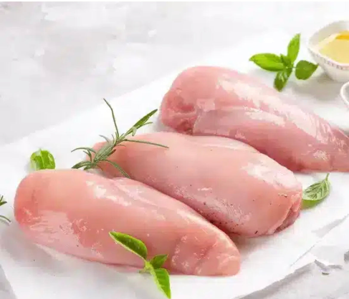 David Elliot. Boneless skinless chicken breast CHK $8.79/lb Price adjusted at fulfillment. Approx 3lbs