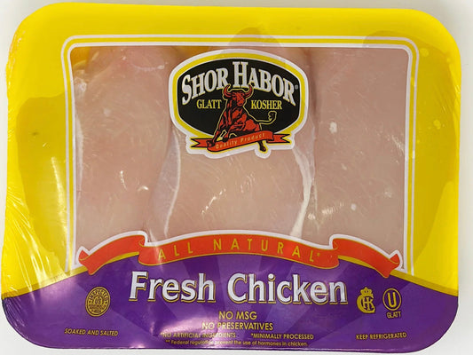 Shor habor chicken breast $10.99/lb. Price adjusted at fulfillment. Approx 1.5lbs per tray