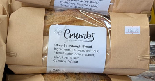Crumbs olive sourdough bread