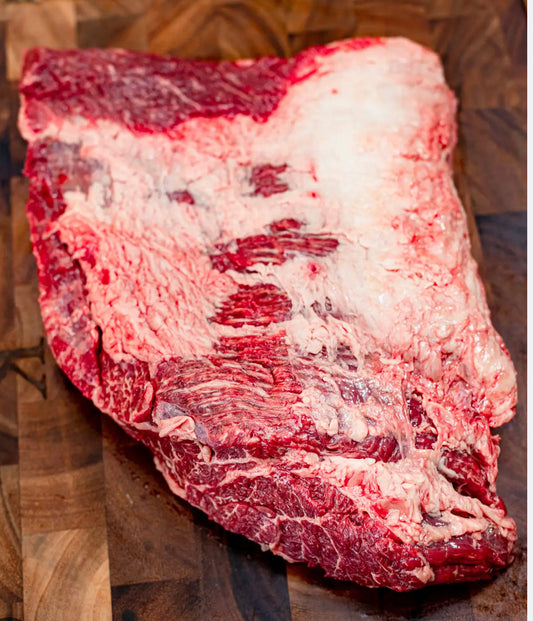 CHK second cut brisket $11.19/lb 3/4 pcs. Price adjusted at fulfillment. Approx 8lbs