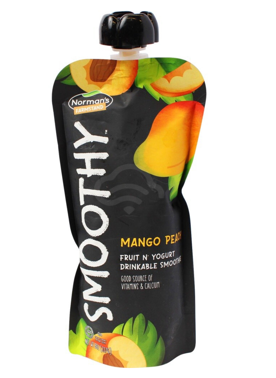 Co-op. Norman’s mango peach smoothy pouch 18-pack