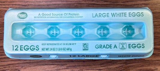 Large white eggs. Grade A 12ct 1 dozen