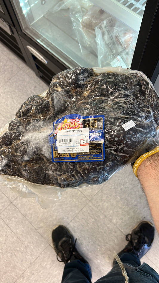 Aarons beef navel pastrami  $15.99/lb. Price adjusted at fulfillment. Approx 6lbs