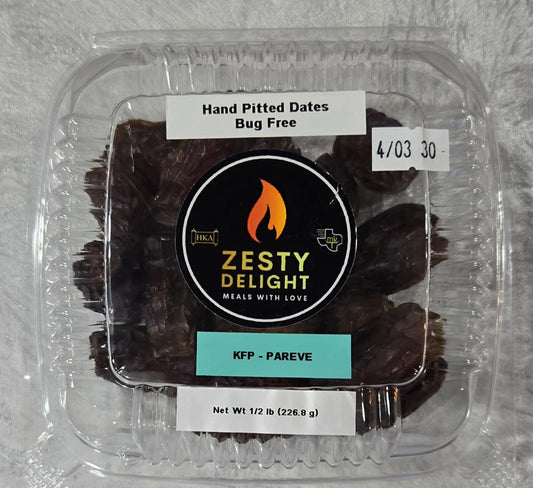 Zesty delight. Hand pitted dates. Bug free. 1/2lb