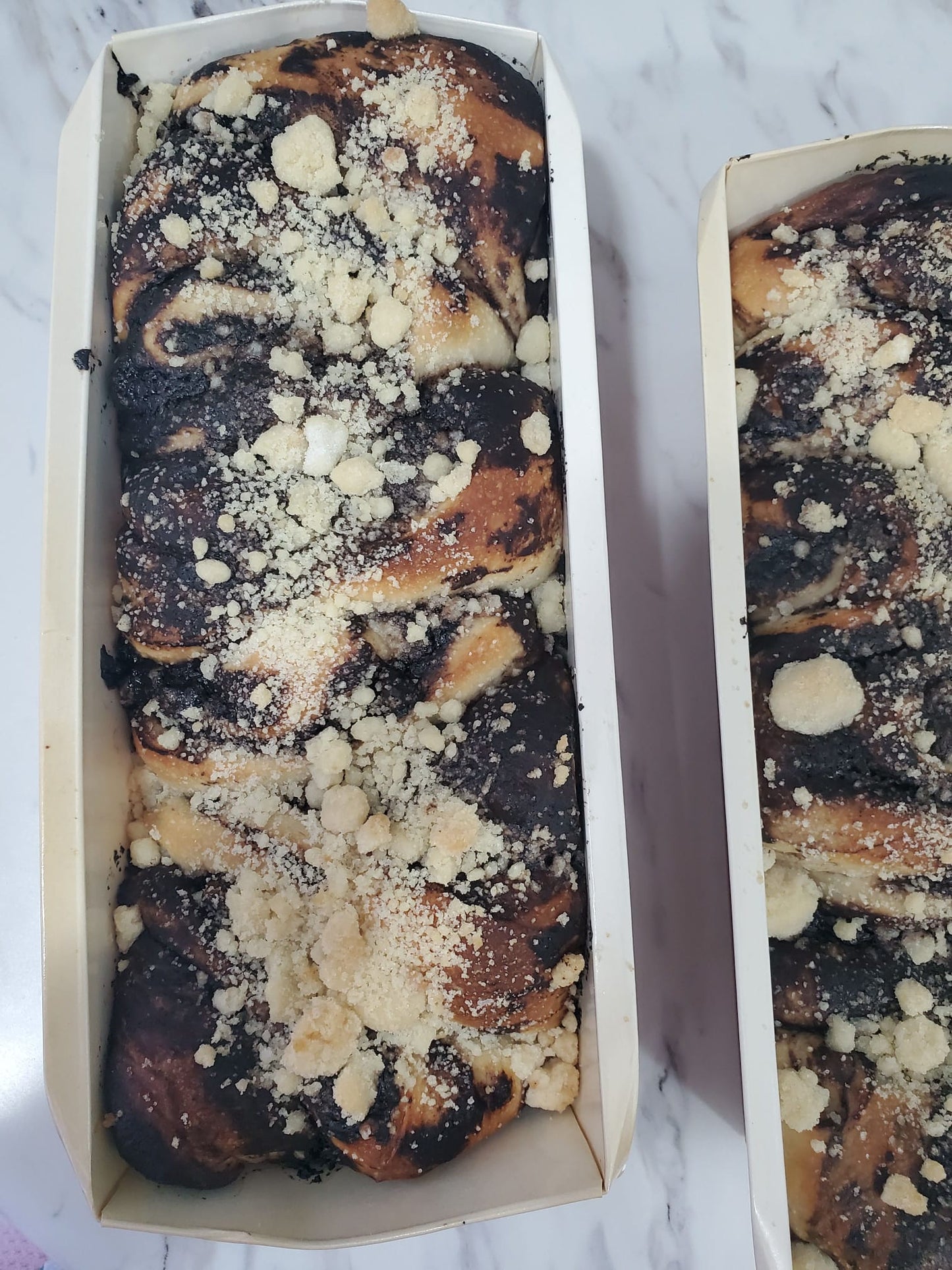 Crumbs. Sourdough babka loaf