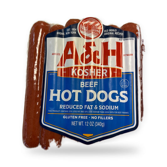 A and H beef hotdogs reduced fat and sodium gluten free