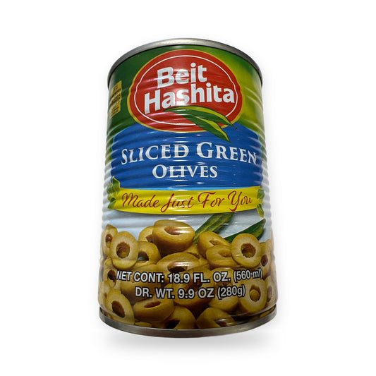 Beit hashita sliced green olives זתים חתוך