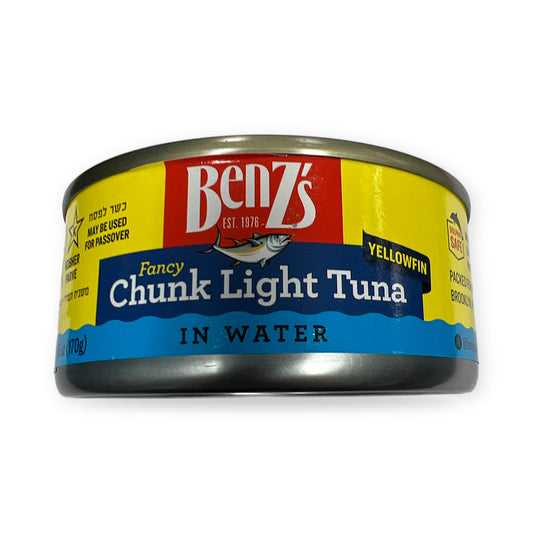 Benzs yellowfin chunk light tuna in water טונה במים