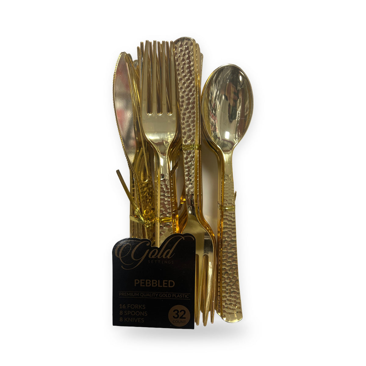 Blue sky #2907 gold settings pebbled 32ct cutlery gold
