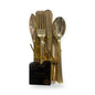 Blue sky #2907 gold settings pebbled 32ct cutlery gold