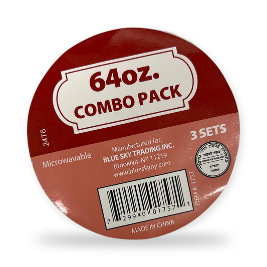 Blue sky. 64oz container combo pack 3-sets lids included