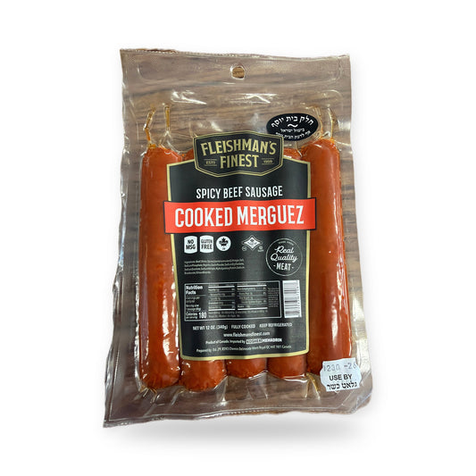 Fleishmans spicy beef sausage cooked merguez