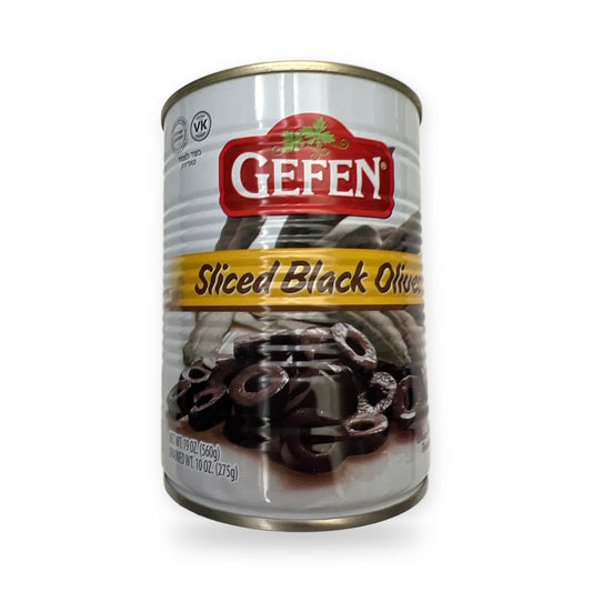 Gefen sliced black olives