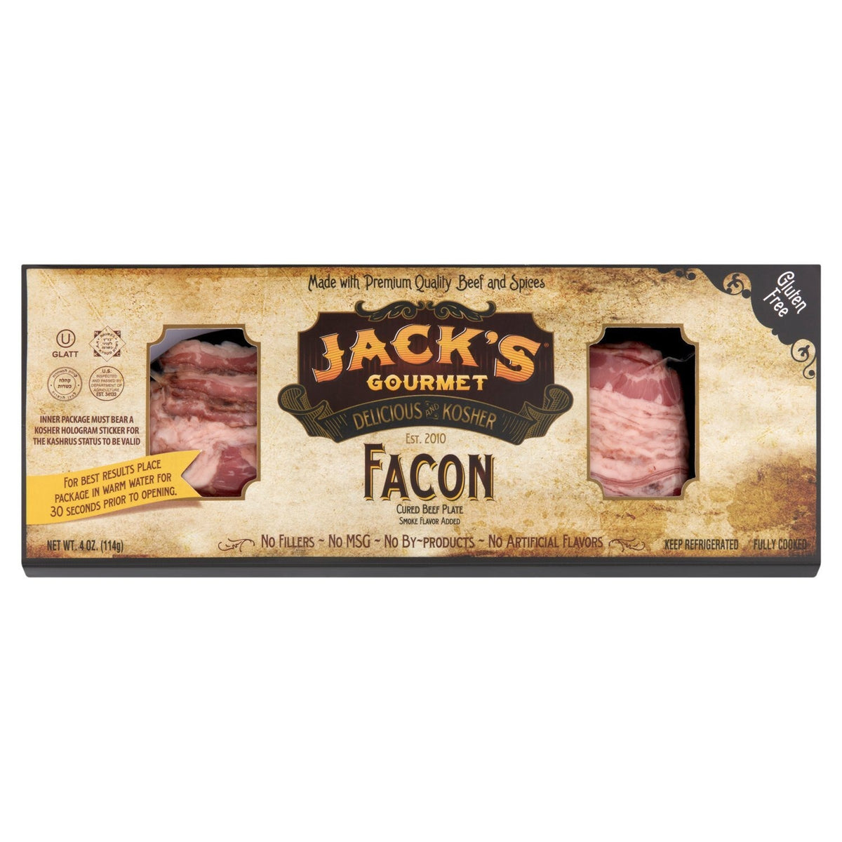 Jack's Gourmet Beef Facon 4 oz
