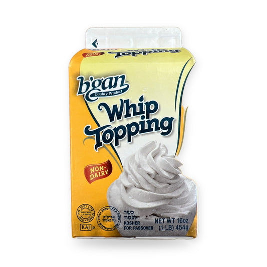 KFP. Bgan whip topping non dairy. Parve