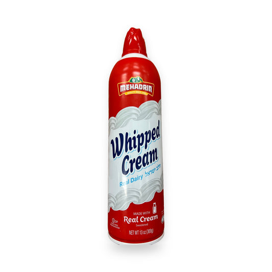 KFP mehadrin whipped cream real dairy. CY spray can