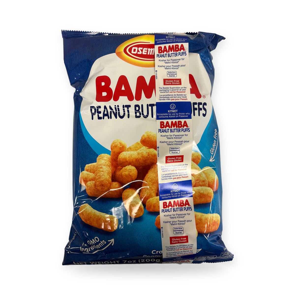 KFP osem bamba. Peanut butter puffs 7oz large bag