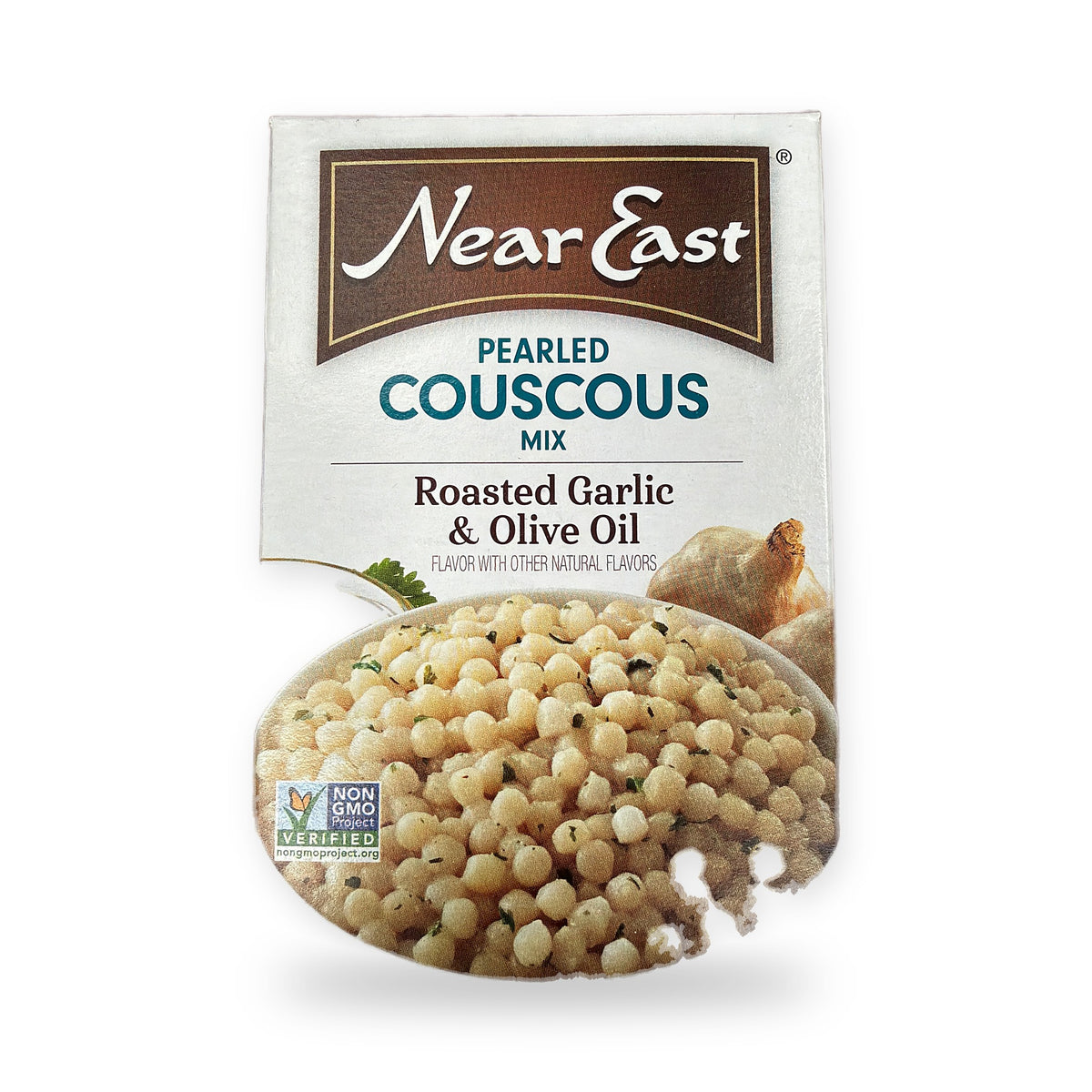Near east pearled couscous mix. Roasted garlic and olive oil