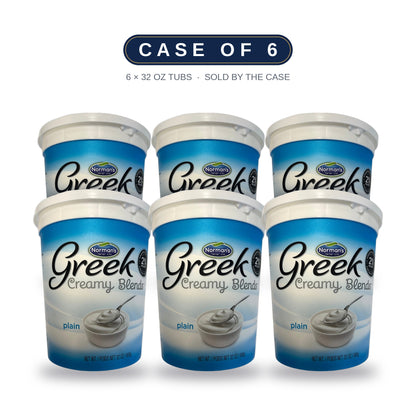 Norman's Greek Creamy Blends Plain 2% yogurt — case of 6 (six 32 oz tubs)