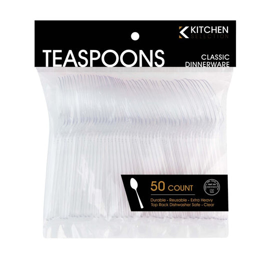 Blue Sky #227 Clear Plastic Teaspoons Deluxe 50 ct