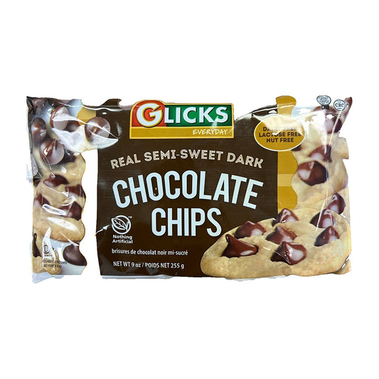 Glicks real semi sweet dark chocolate chips KFP