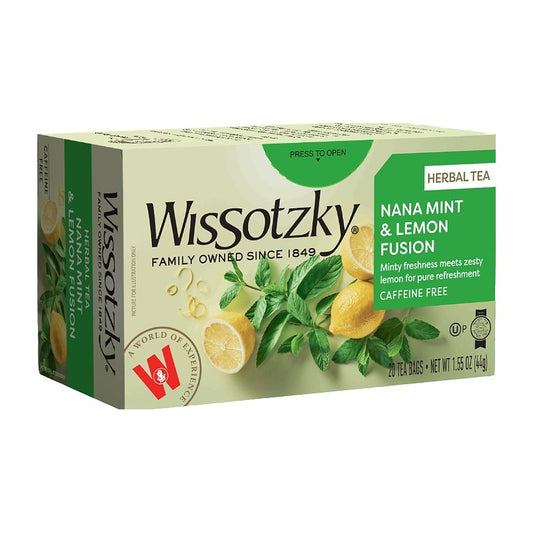 Wissotzky herbal tea. nana mint and lemon fusion