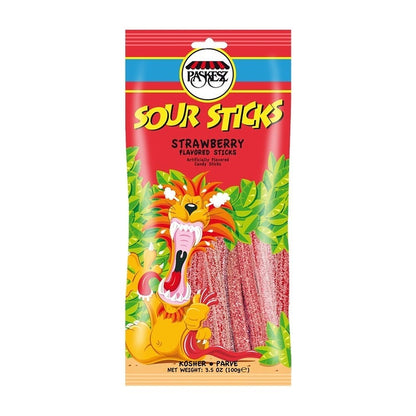Paskesz sour sticks strawberry flavored