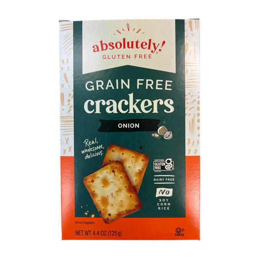 Absolutely gluten free. Grain free crackers onion flavored
