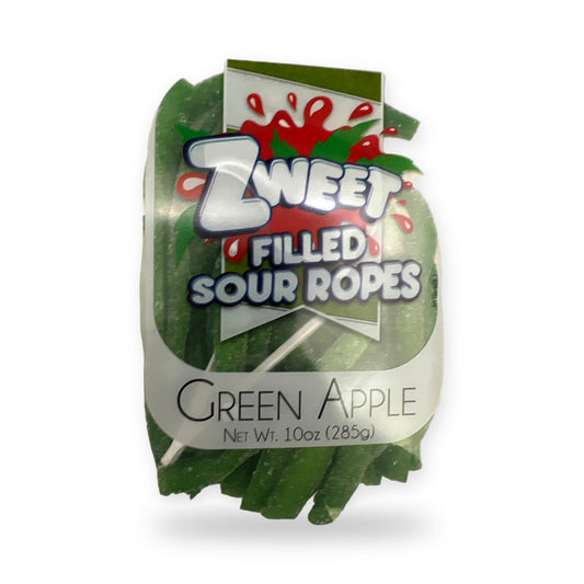 Zweet sour filled ropes green apple
